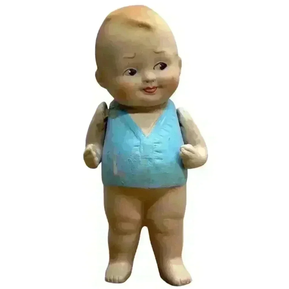 Antique 5” German All Bisque Baby Bud Doll Closed Mouth